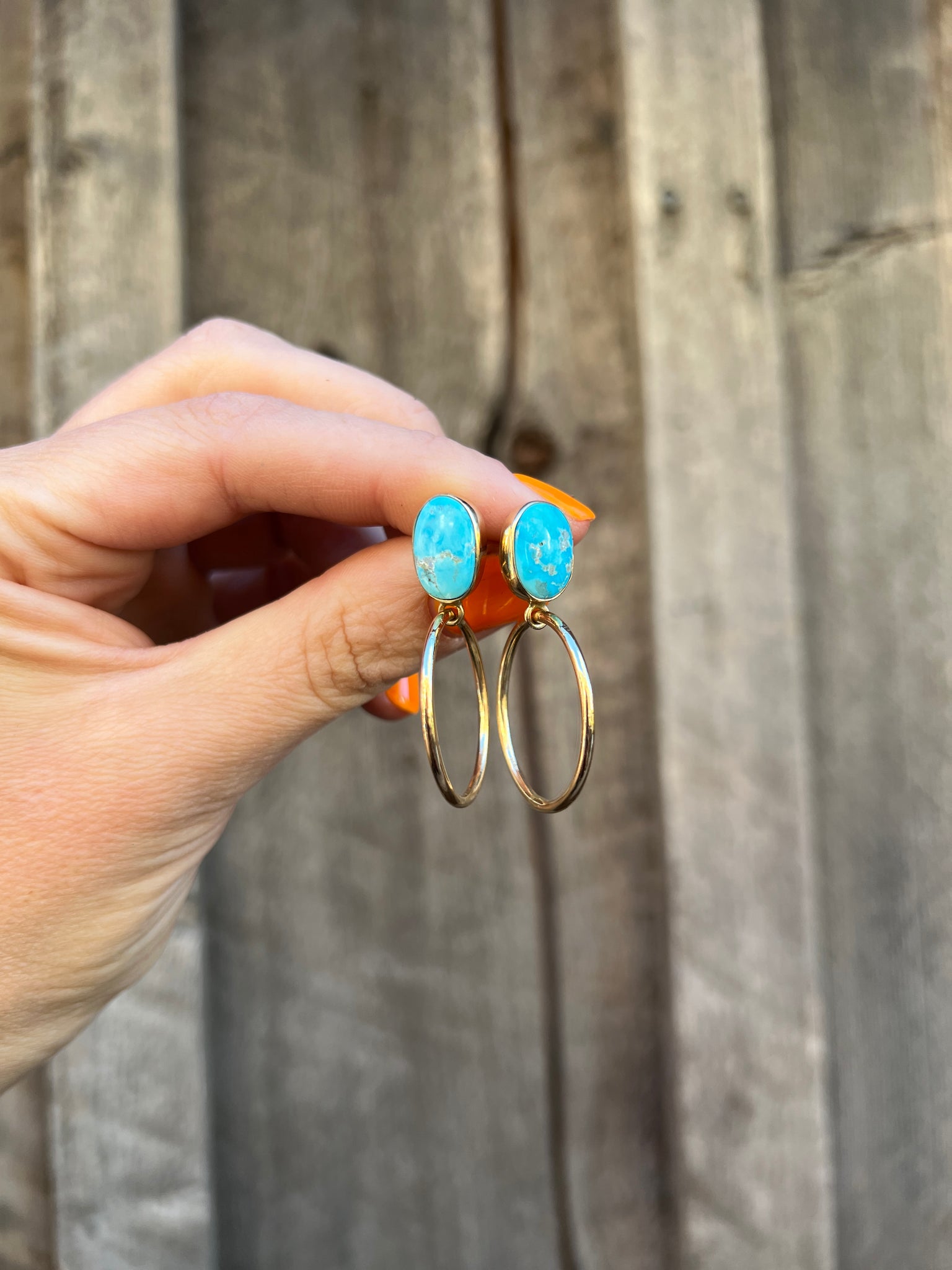 Blue Ridge Turquoise Mini-Hoop Earring in Gold Alchemia T31