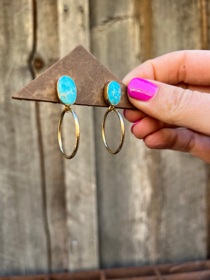 Blue Ridge Turquoise Mini-Hoop Earring in Gold Alchemia