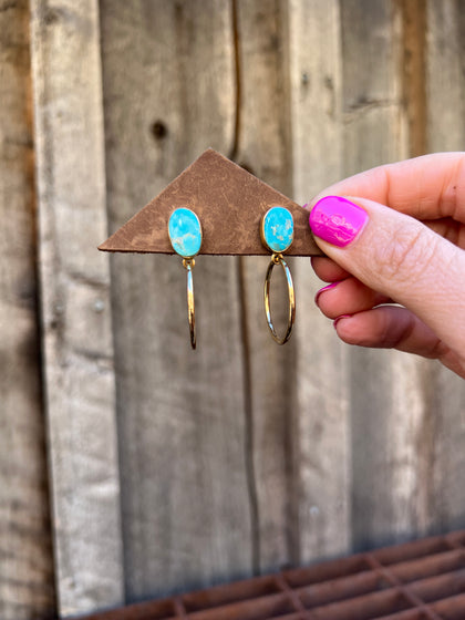 Blue Ridge Turquoise Mini-Hoop Earring in Gold Alchemia