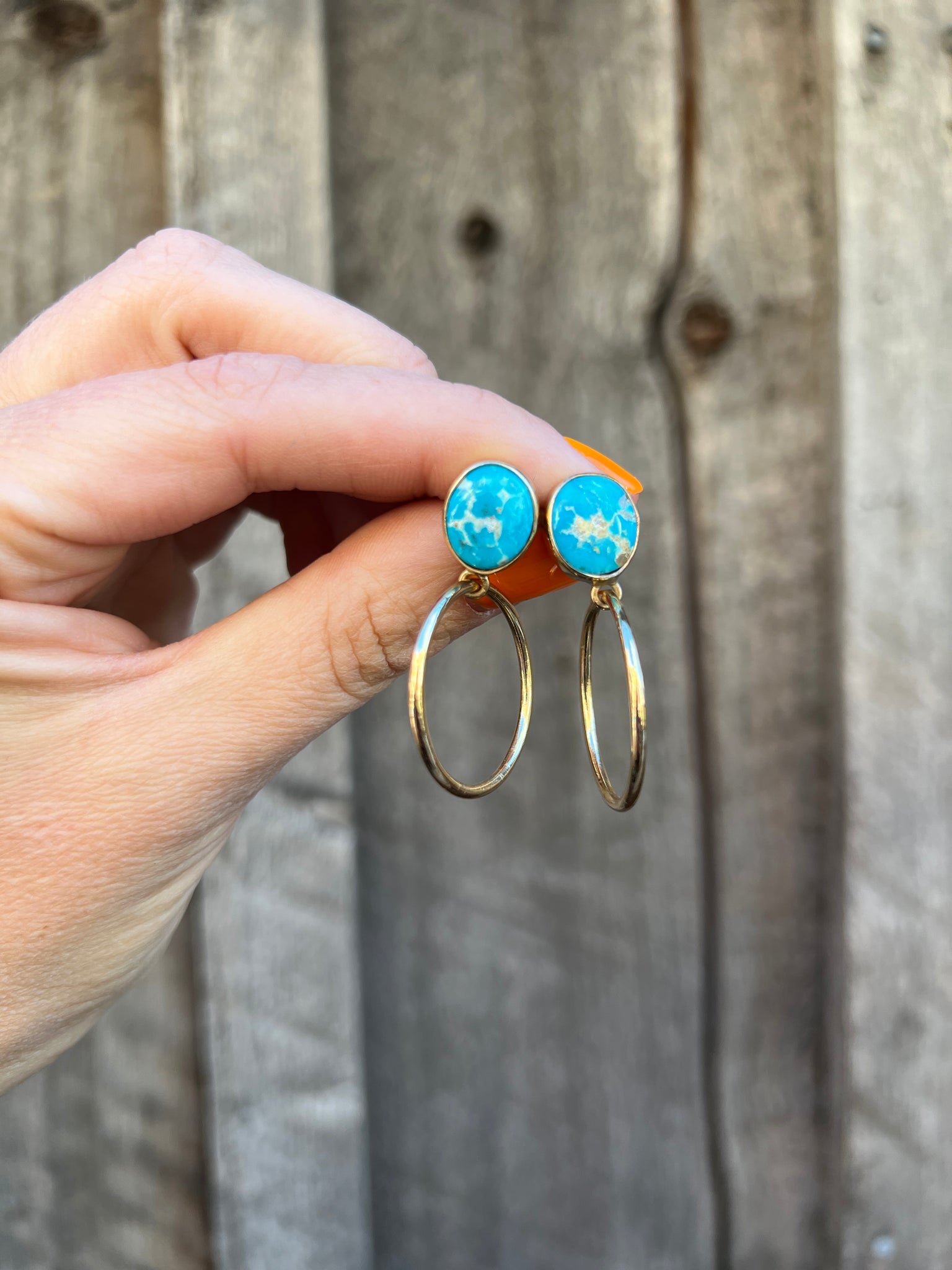 Blue Ridge Turquoise Mini-Hoop Earring in Gold Alchemia T32