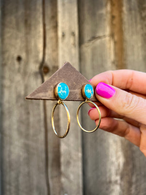 Blue Ridge Turquoise Mini-Hoop Earring in Gold Alchemia T32