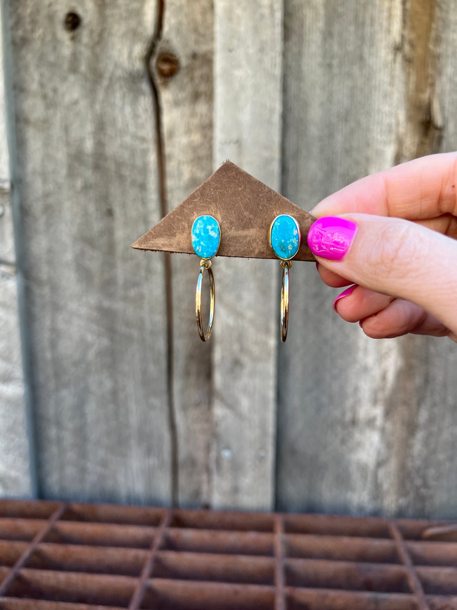 Blue Ridge Turquoise Mini-Hoop Earring in Gold Alchemia T33