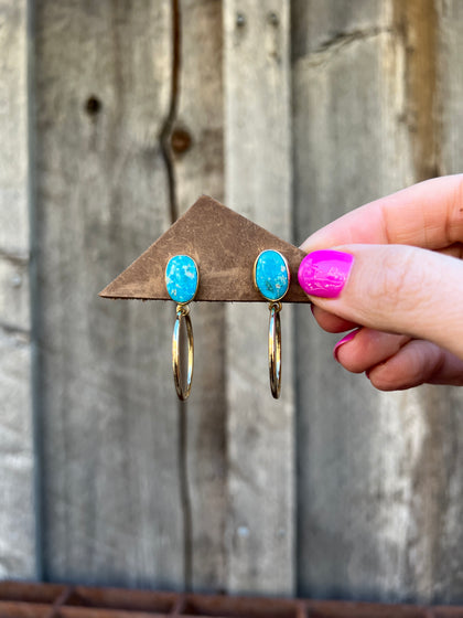 Blue Ridge Turquoise Mini-Hoop Earring in Gold Alchemia