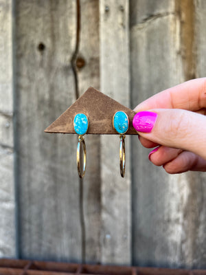 Blue Ridge Turquoise Mini-Hoop Earring in Gold Alchemia T33