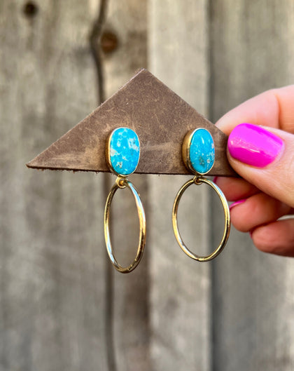 Blue Ridge Turquoise Mini-Hoop Earring in Gold Alchemia