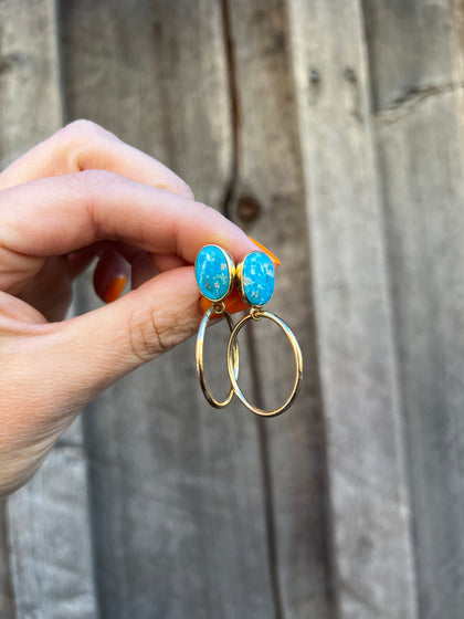 Blue Ridge Turquoise Mini-Hoop Earring in Gold Alchemia