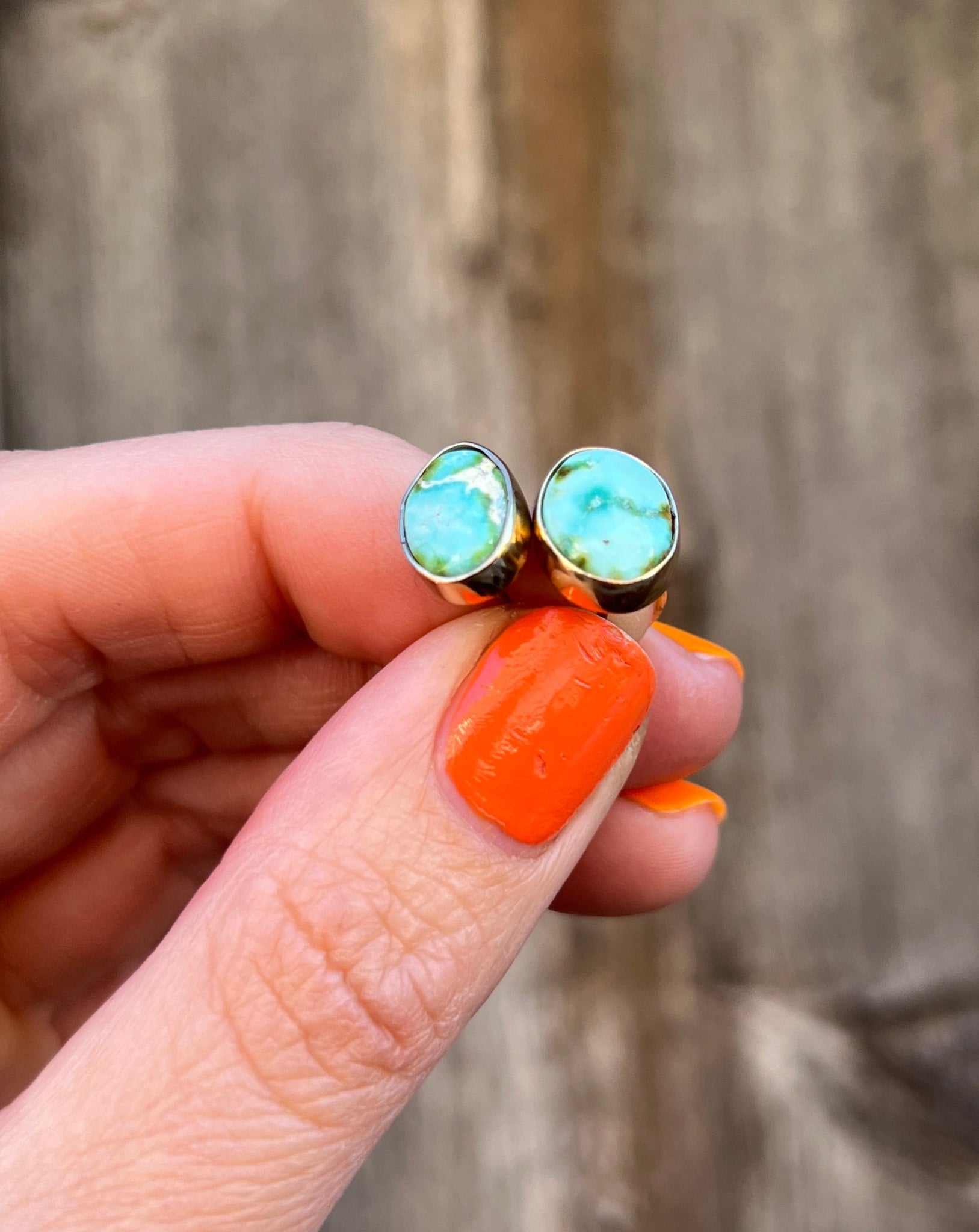 Sonoran Gold Turquoise Post Stud Earring in Gold Alchemia T34