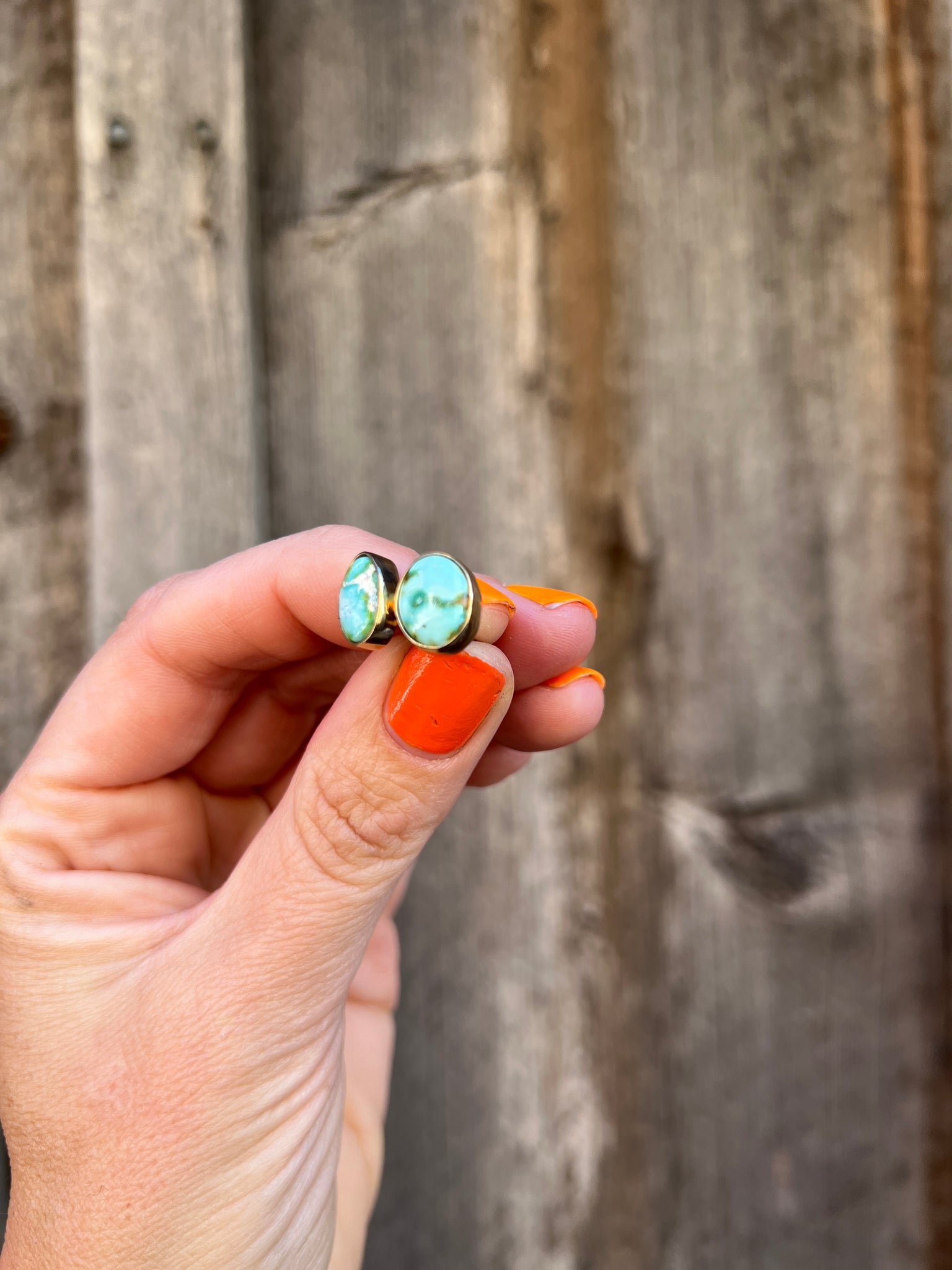 Sonoran Gold Turquoise Post Stud Earring in Gold Alchemia T34