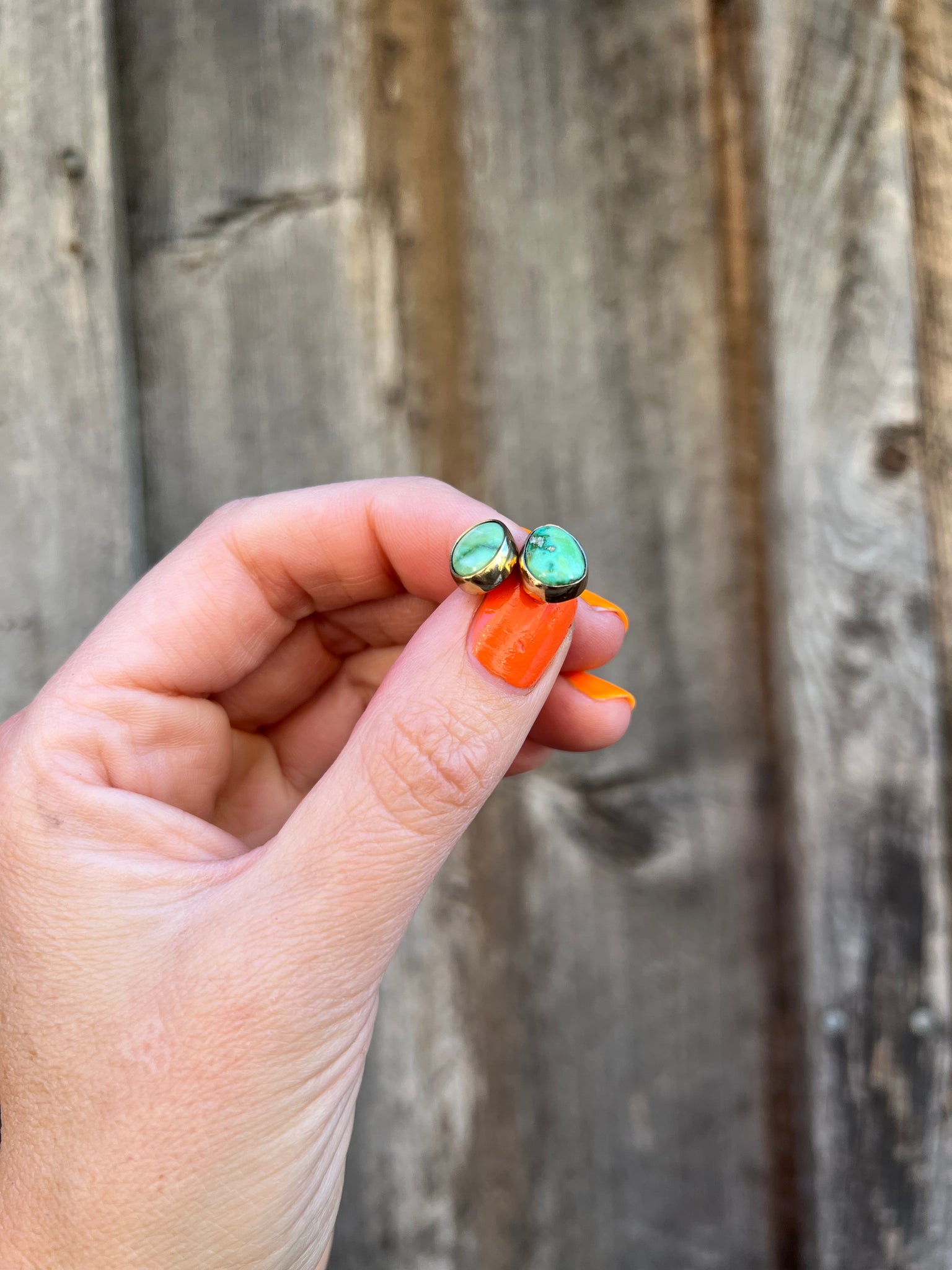 Sonoran Gold Turquoise Post Stud Earring in Gold Alchemia T38