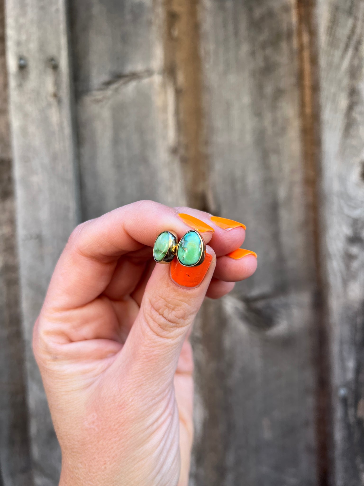 Sonoran Gold Turquoise Post Stud Earring in Gold Alchemia T38