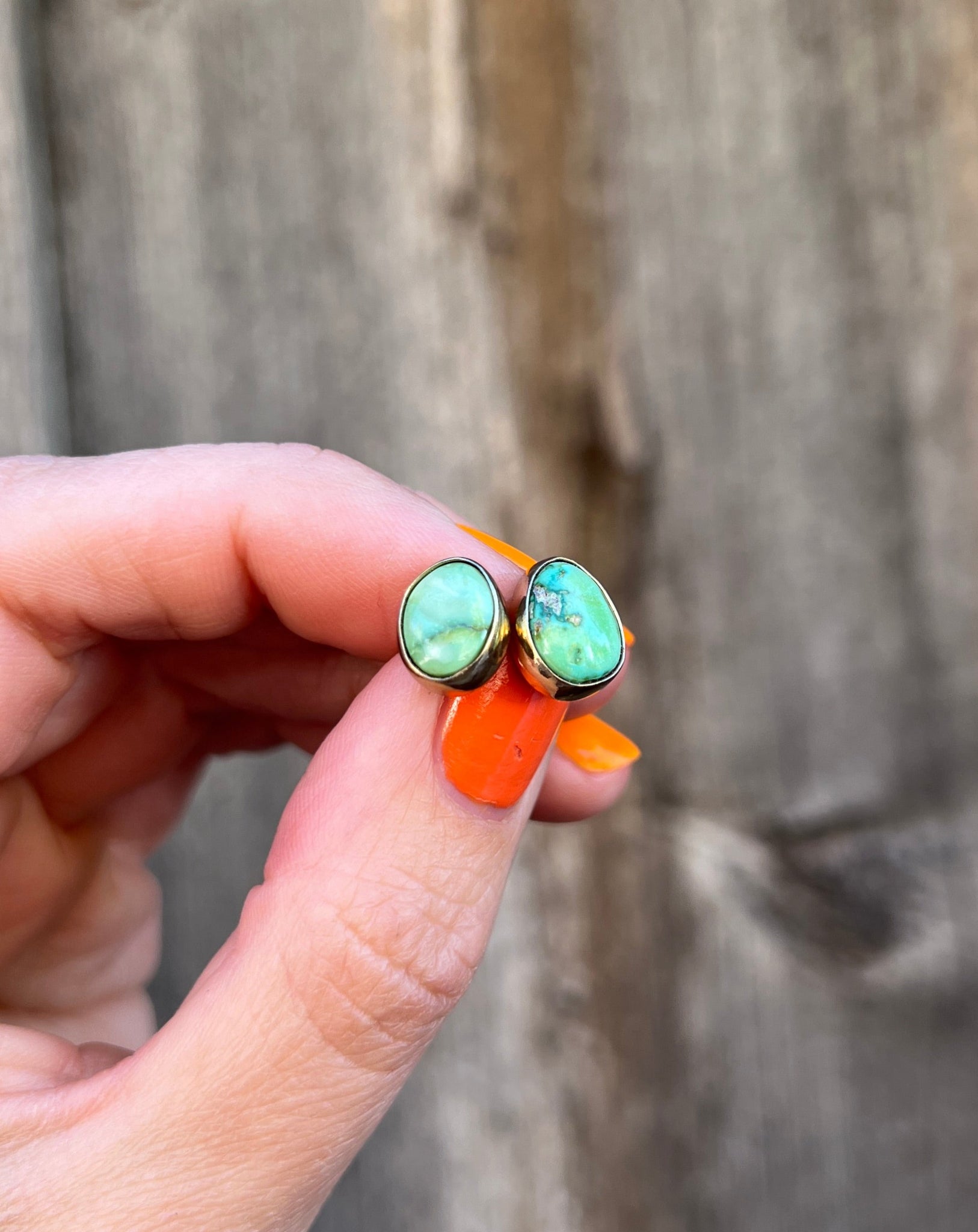 Sonoran Gold Turquoise Post Stud Earring in Gold Alchemia T38
