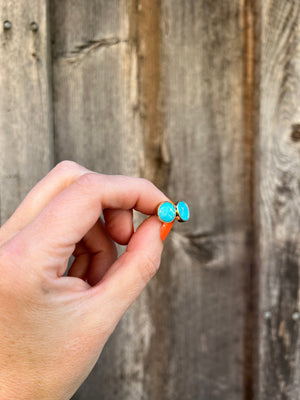 Blue Ridge Turquoise Post Stud Earring in Gold Alchemia T35