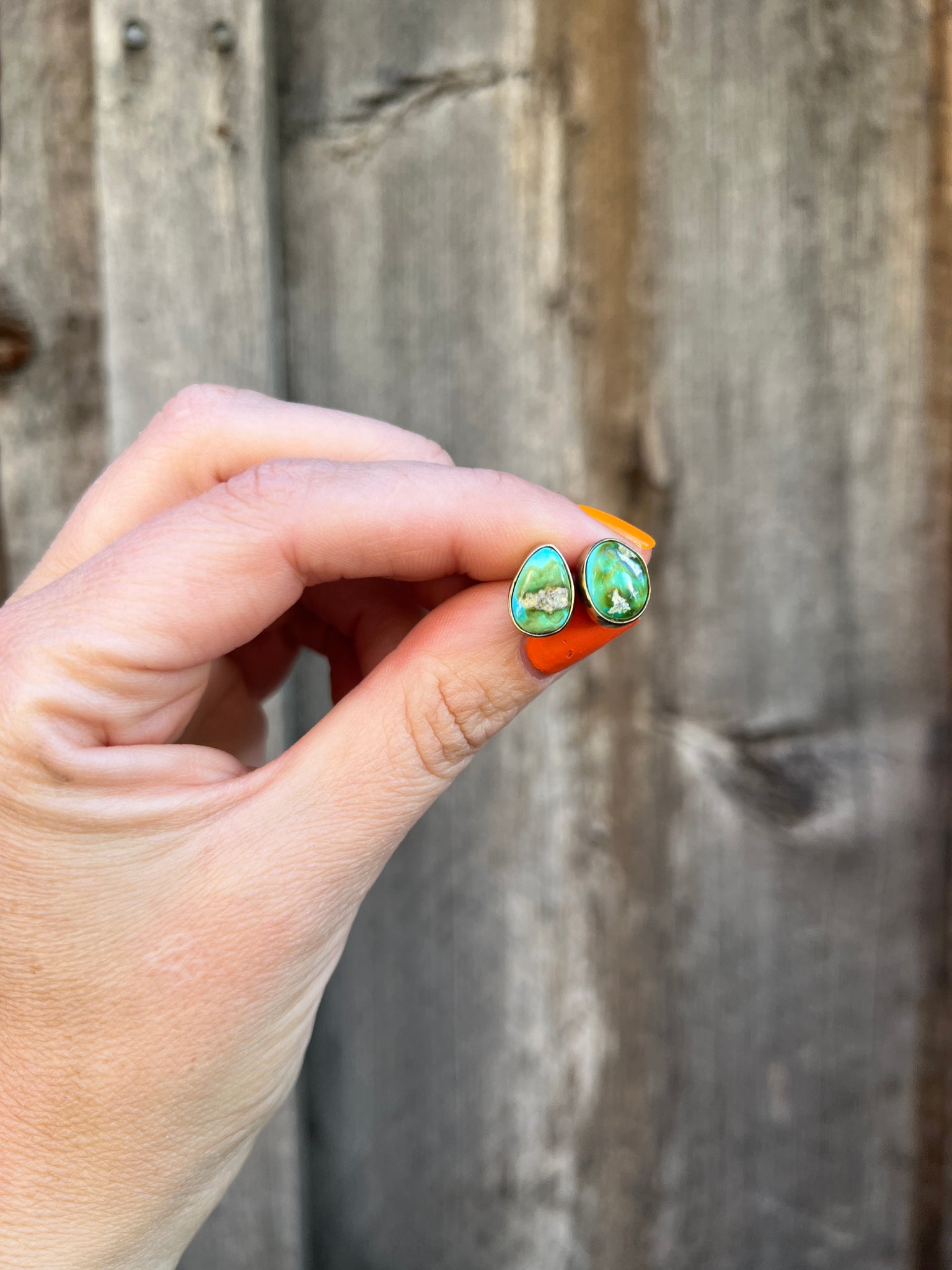 Sonoran Gold Turquoise Post Stud Earring in Gold Alchemia T37
