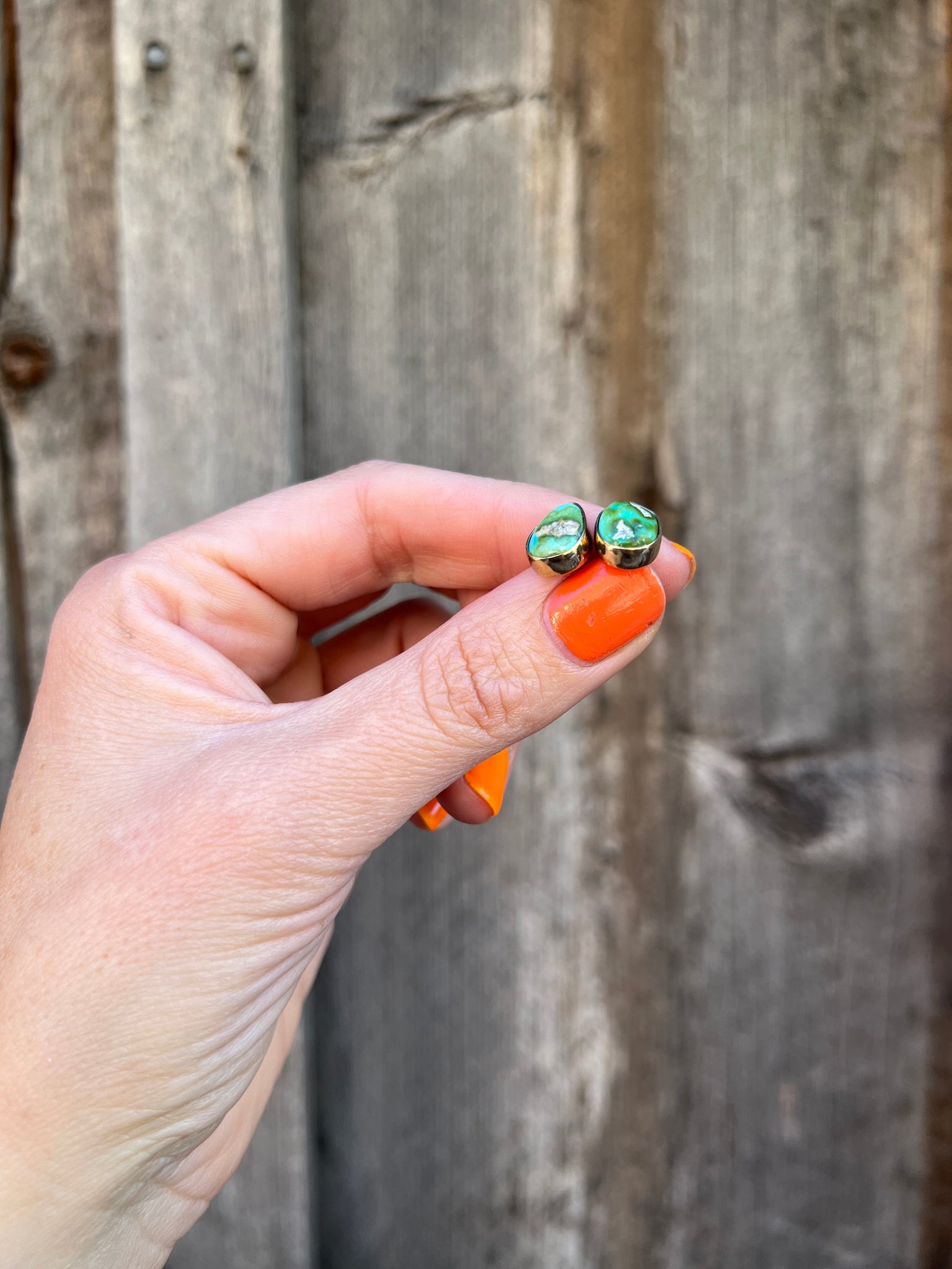 Sonoran Gold Turquoise Post Stud Earring in Gold Alchemia T37