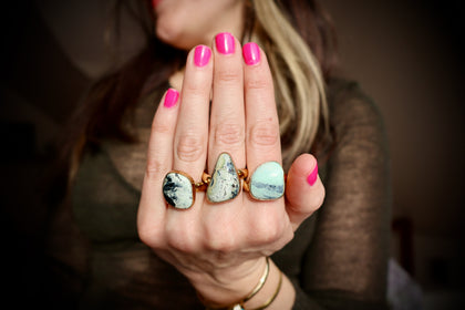 Variscite Ring in Gold Alchemia- Adjustable