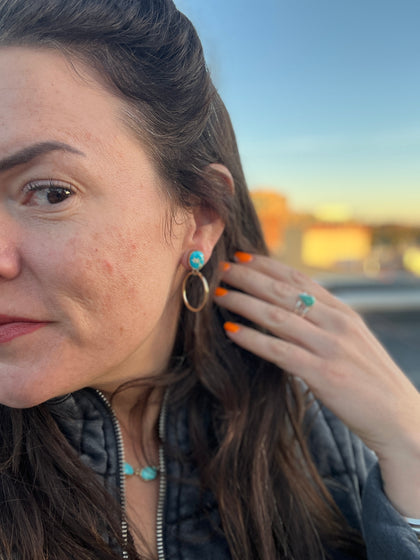 Blue Ridge Turquoise Mini-Hoop Earring in Gold Alchemia