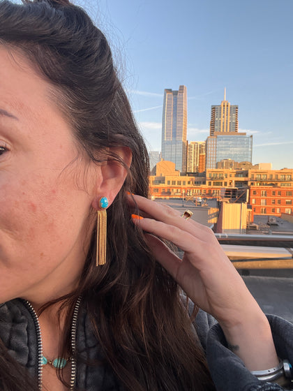 Blue Ridge Turquoise Snake Chain 2- Way Ear Jacket