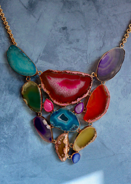 Rainbow Agate Runway Necklace Final Sale