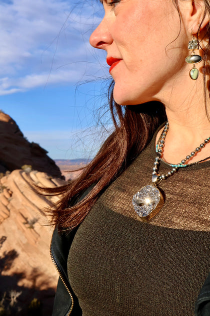 "Space Cowboy"  Pyrite Alien Pendant