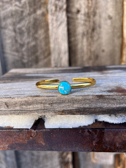 Kingman Turquoise & Gold Alchemia Cuff Bracelet