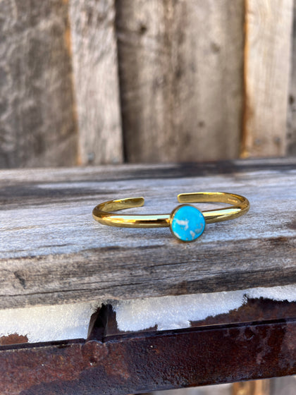 Kingman Turquoise & Gold Alchemia Cuff Bracelet