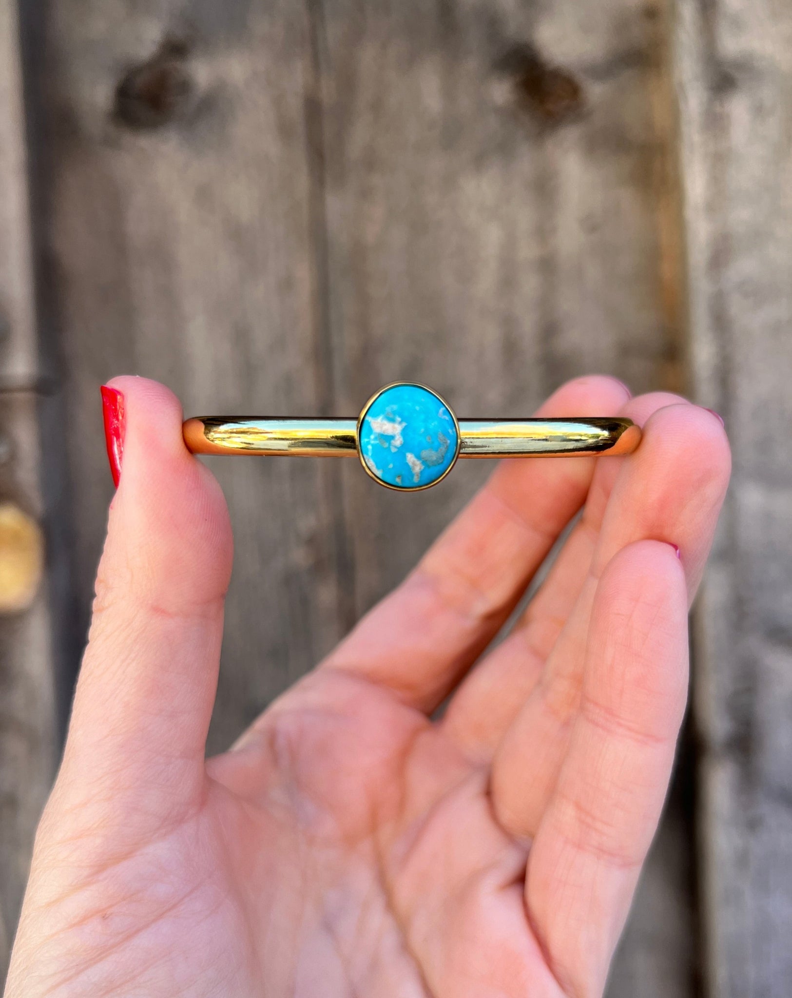 Kingman Turquoise & Gold Alchemia Cuff Bracelet G2