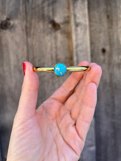 Kingman Turquoise & Gold Alchemia Cuff Bracelet
