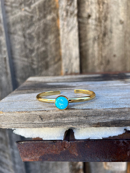 Kingman Turquoise & Gold Alchemia Cuff Bracelet