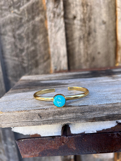 Kingman Turquoise & Gold Alchemia Cuff Bracelet