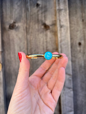 Kingman Turquoise & Gold Alchemia Cuff Bracelet G4