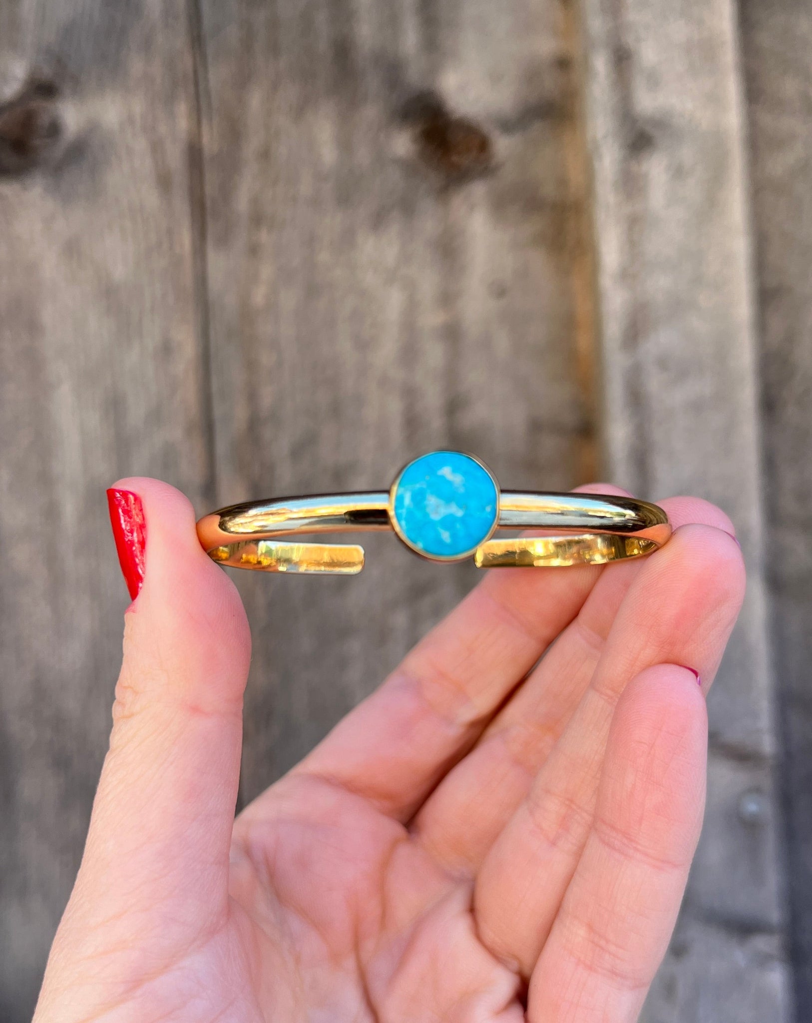 Kingman Turquoise & Gold Alchemia Cuff Bracelet G4