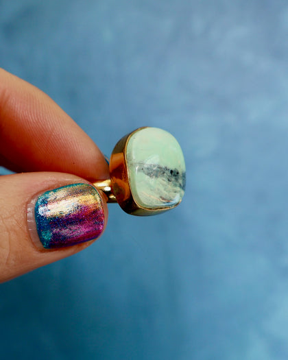 Variscite Ring in Gold Alchemia- Adjustable