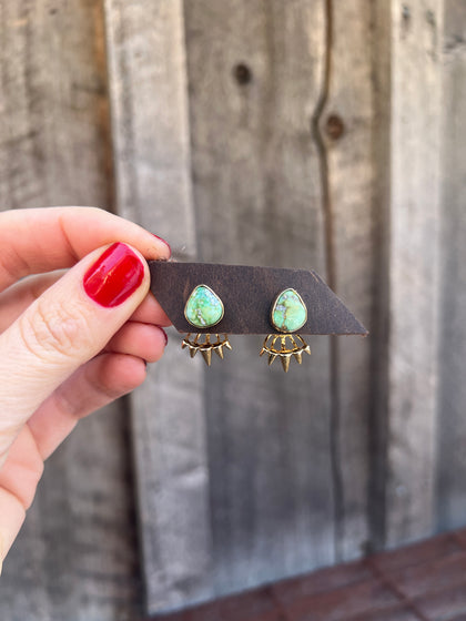 Sonoran Gold & Gold Alchemia Spike Ear Jacket two piece earring set