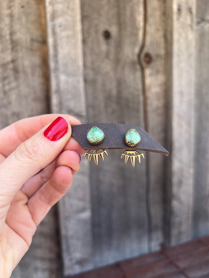 Sonoran Gold & Gold Alchemia Spike Ear Jacket two piece earring set