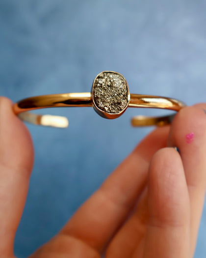 "Moon Rock" Pyrite Cuff Bracelet