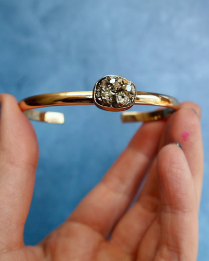 "Moon Rock" Pyrite Cuff Bracelet