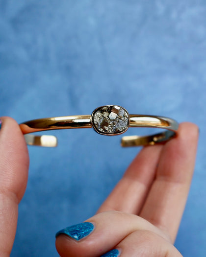 "Moon Rock" Pyrite Cuff Bracelet