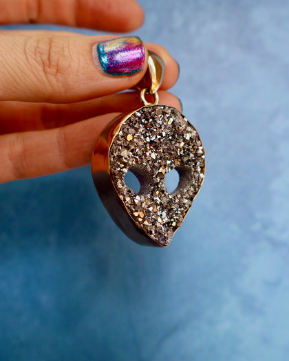 "Space Cowboy"  Pyrite Alien Pendant
