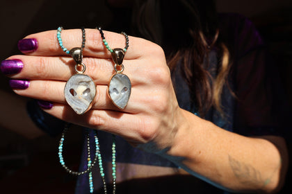 "Space Cowboy" Druzy Alien Pendant