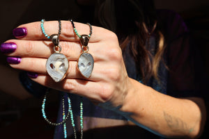 "Space Cowboy" Druzy Alien Pendant P34