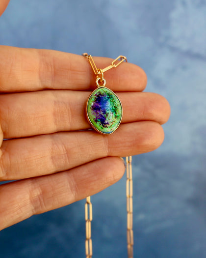 Sterling Opal Necklace on 14" Gold Fill Chain