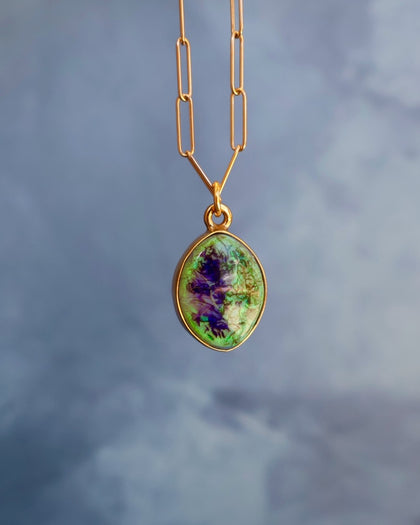 Sterling Opal Necklace on 14" Gold Fill Chain