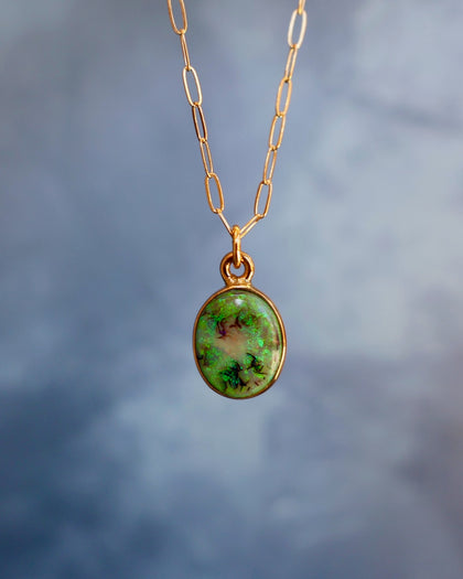 Sterling Opal Necklace on 18" Gold Fill Chain
