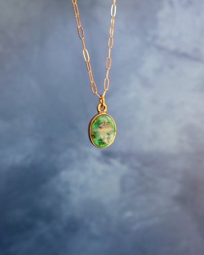 Sterling Opal Necklace on 18" Gold Fill Chain