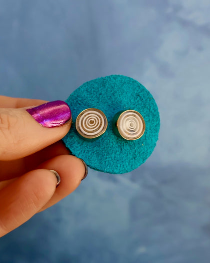 Twilight Zone Millefiori Earrings White