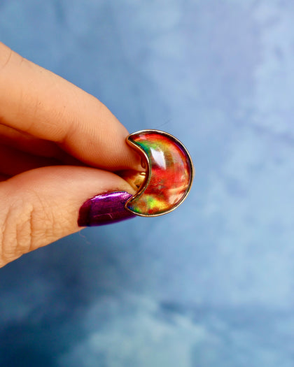"Lunar Glow" Ring Aurora Opal & Gold Alchemia. Adjustable