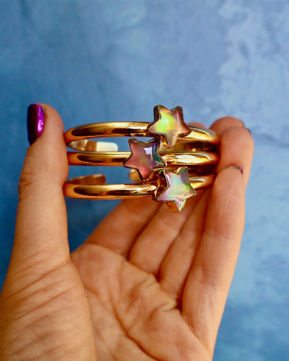 "Super Nova" Star Cuff Bracelet Aurora Opal