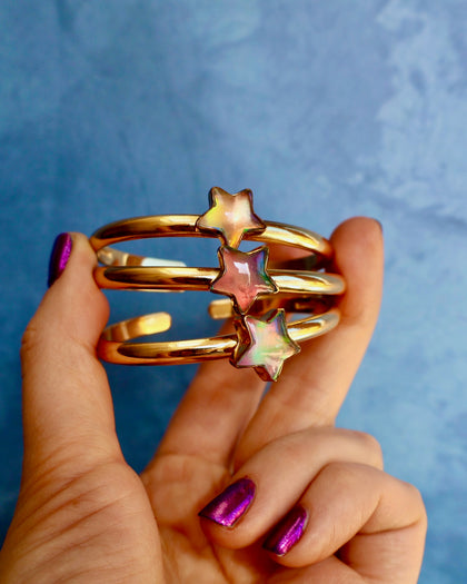 "Super Nova" Star Cuff Bracelet Aurora Opal