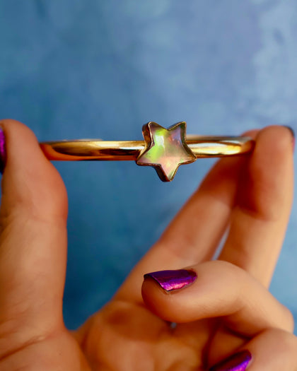 "Super Nova" Star Cuff Bracelet Aurora Opal
