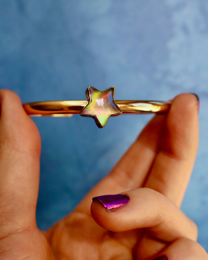 "Super Nova" Star Cuff Bracelet Aurora Opal